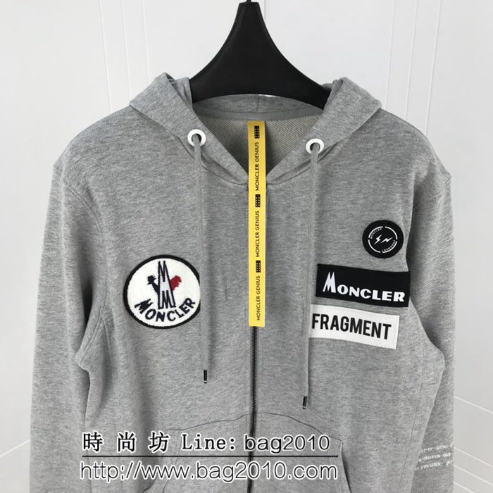 MONCLER蒙口 X Fragment 18SS蒙口藤原浩 閃電限定 Backstag螺紋棉男款衛衣 ydi1827
